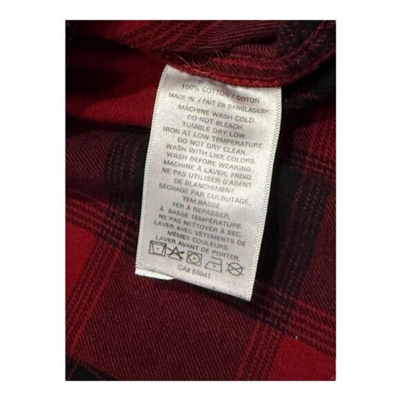 Kolby Shirt Mens Small Red Black Plaid Flannel Long Sleeve Button Front Pocket - Picture 9 of 10